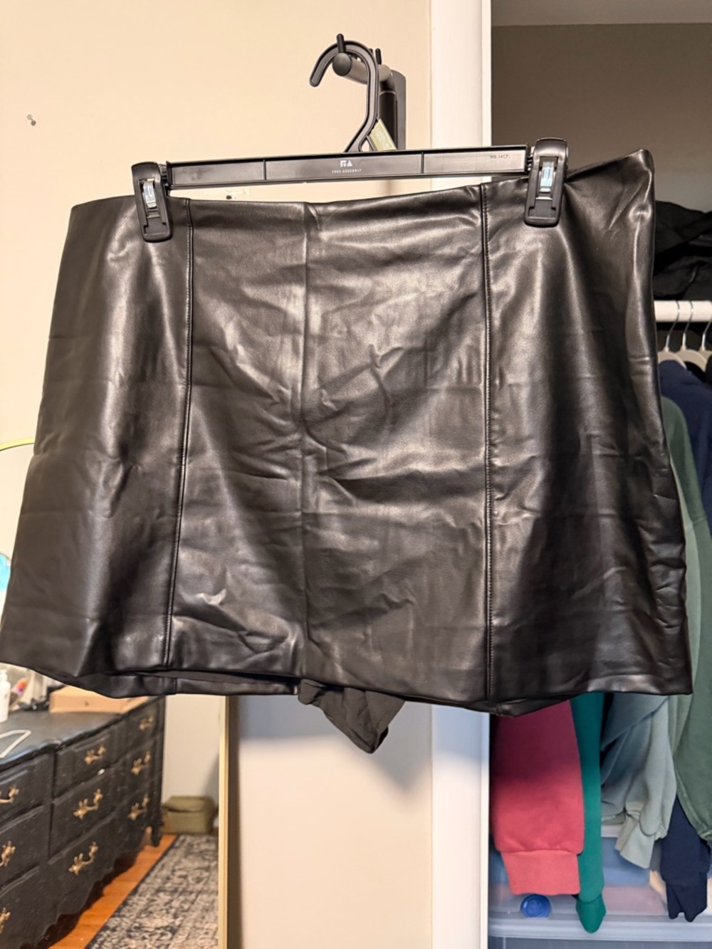 Abercrombie & Fitch Black Faux Leather Mini Skirt